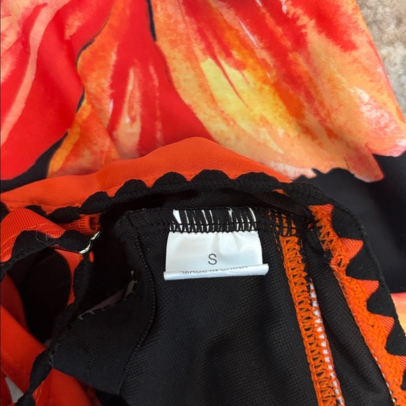 Floral Black and Orange Tankini size Small - Picture 5 of 7